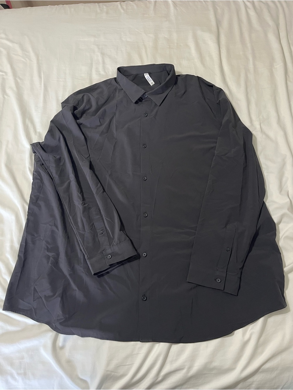 STYLUS Men's Long-Sleeve Dress Shirt in Charcoal Gray